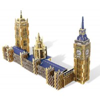 Westminister Palace Elisabeth Tower cu Big Ben - puzzle 3D din lemn Robotime- Palatul Parlametului Britanic